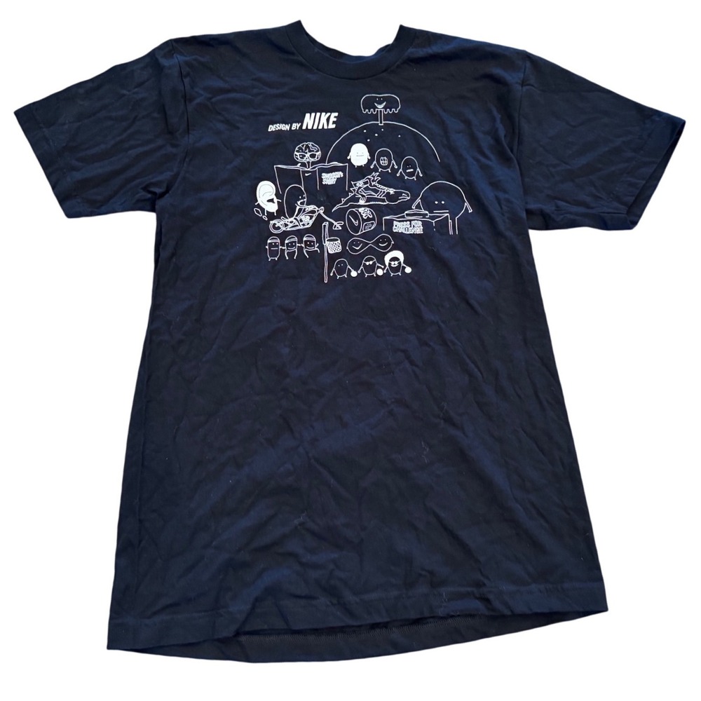 Design by Nike Graphic T-Shirt Black Mens Small Rare Design Team Promo Tee